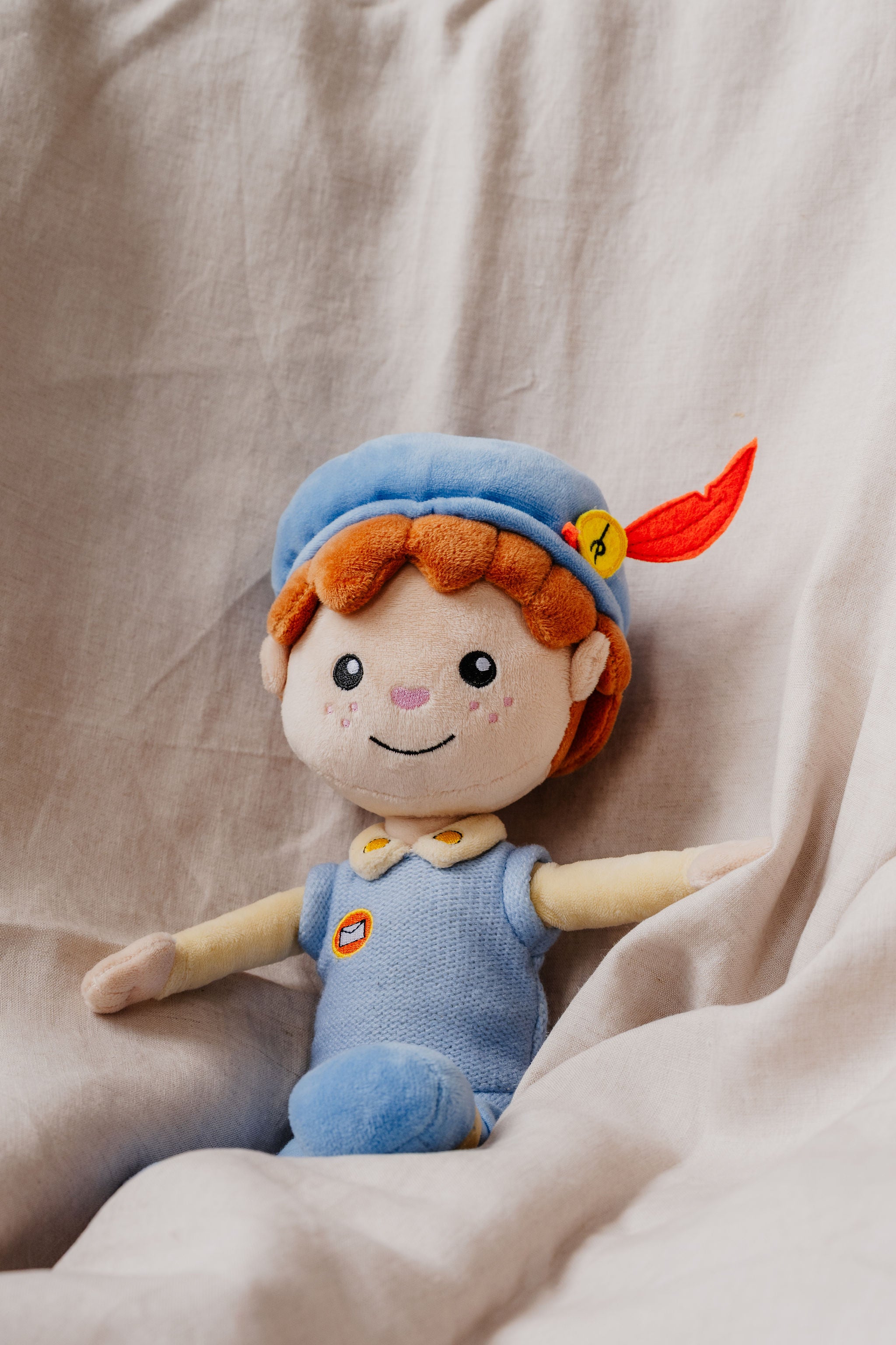 Piet die 't Ziet-knuffel: liggend in een doek